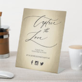 Kalligrafie Script Capture the Liebe Wedding Pedes Sockelschild (In SItu)