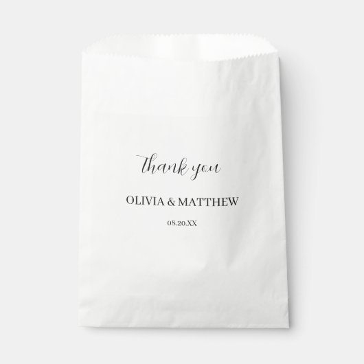 Kalligrafie Script Danke Hochzeit Geschenktütchen (Vorderseite)