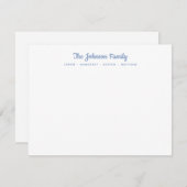 Kalligrafie-Script-Familienname-Stationierung Mitteilungskarte (Vorne/Hinten)