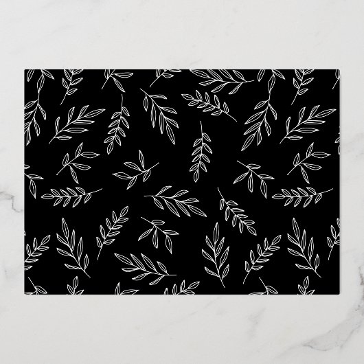 Kalligrafie Script Foil Save the Date Card Folieneinladung (Rückseite)