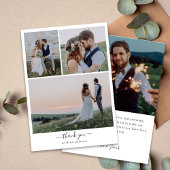Kalligrafie Script Foto Collage Wedding Dankeskarte
