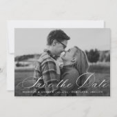 Kalligrafie-Script-Foto Save The Date (Vorderseite)