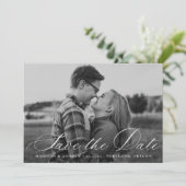 Kalligrafie-Script-Foto Save The Date (Stehend Vorderseite)