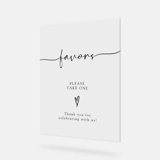 Kalligrafie-Script-Gastgeschenke Hochzeiten Bitte  Acrylschild (Winkel)