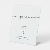 Kalligrafie-Script-Gastgeschenke Hochzeiten Bitte Sockelschild (Vorderseite)