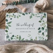 Kalligrafie Script Green Foliage Wedding Gästebuch