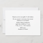 Kalligrafie Script Heart 3 Foto Hello Baby Ankündigung (Rückseite)