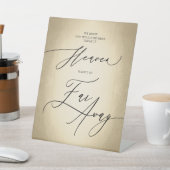 Kalligrafie-Script-Himmel ist weit weg von Hochzei Sockelschild (In SItu)