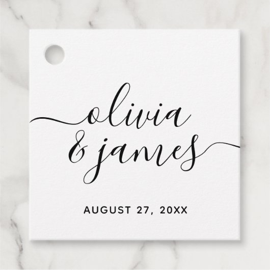 Kalligrafie-Script-Hochzeit Geschenkanhänger (Vorderseite)