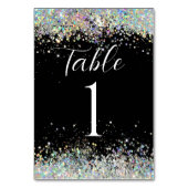 Kalligrafie Script Holographic Glitzer Black Tischnummer (Rückseite)