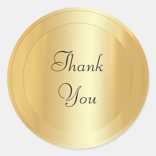 Kalligrafie-Script-Imitat Gold Moderne Vorlage Runder Aufkleber (Vorderseite)