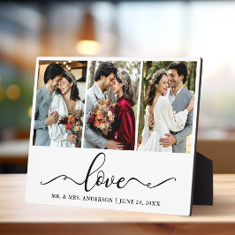 Kalligrafie Script Liebe 3 Foto Wedding Plaque Fotoplatte