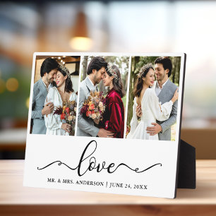 Kalligrafie Script Liebe 3 Foto Wedding Plaque Fotoplatte