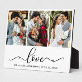 Kalligrafie Script Liebe 3 Foto Wedding Plaque Fotoplatte (Seite)