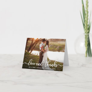 Kalligrafie-Script-Liebe dank Hochzeitstil-Foto Hi Dankeskarte