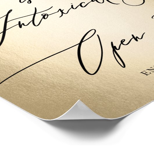 Kalligrafie-Script-Liebe ist berauschend Hochzeit Poster (Ecke)