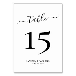Kalligrafie Script Minimalistisch Wedding Double S Tischnummer