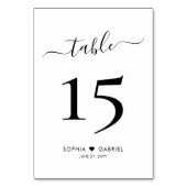 Kalligrafie Script Minimalistisch Wedding Double S Tischnummer (Rückseite)