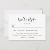 Kalligrafie Script Moderne Herz Wedding RSVP Card (Vorderseite)