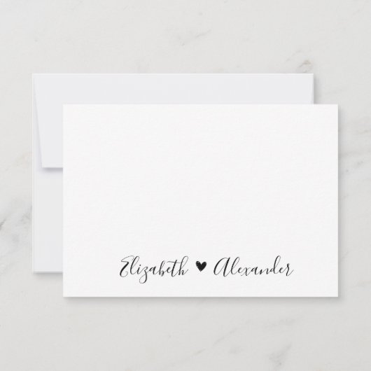 Kalligrafie Script Moderne Herz Wedding RSVP Card (Rückseite)
