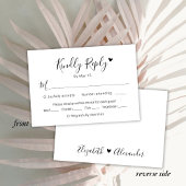 Kalligrafie Script Moderne Herz Wedding RSVP Card