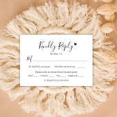 Kalligrafie Script Moderne Herz Wedding RSVP Card Karte
