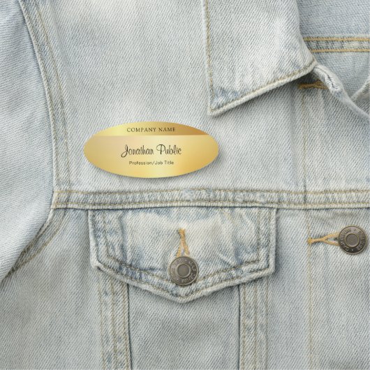 Kalligrafie Script Moderner Glamour Gold Template Namensschild (Beispiel)