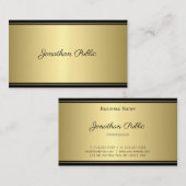 Kalligrafie Script Moderner Sleek Gold Glamour Sch Visitenkarte (Vorne/Hinten)
