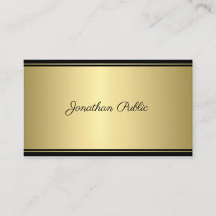 Kalligrafie Script Moderner Sleek Gold Glamour Sch Visitenkarte