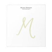 Kalligrafie Script Monogram Initial Modern Notizblock (Vorderseite)