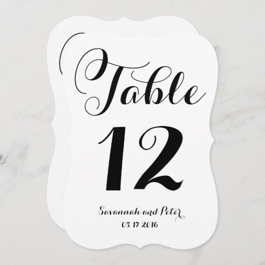 Kalligrafie-Script-Monogramm-Hochzeitsskripte-Tisc Einladung (Vorne/Hinten)