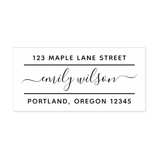 Kalligrafie Script Name 2 Lines Rücksendeadresse Permastempel (Design)