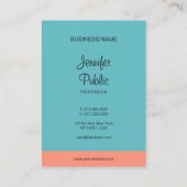 Kalligrafie Script Name Trend Colors Modern Visitenkarte (Rückseite)