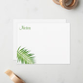 Kalligrafie Script Palm Blätter Template Nature Mitteilungskarte (Vorderseite/Rückseite Beispiel)