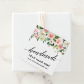 Kalligrafie Script Pink White Floral Handmade Geschenkanhänger (Beispiel)