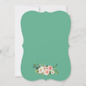 Kalligrafie Script Pink White Floral Neo Minze Einladung (Rückseite)