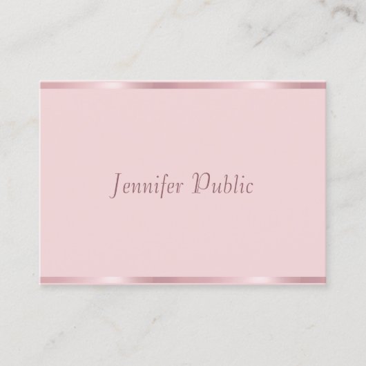 Kalligrafie Script-Rose Gold Beruflich Modern Visitenkarte (Vorderseite)
