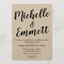 Kalligrafie Script Rustic Kraft Elegant Hochzeit