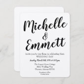 Kalligrafie Script Rustic Kraft Elegant Wedding Einladung (Vorne/Hinten)