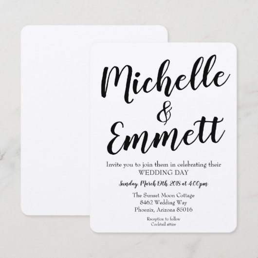 Kalligrafie Script Rustic Kraft Elegant Wedding Einladung (Vorne/Hinten)