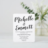 Kalligrafie Script Rustic Kraft Elegant Wedding Einladung (Stehend Vorderseite)