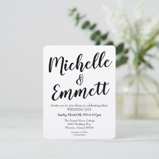 Kalligrafie Script Rustic Kraft Elegant Wedding Einladung (Stehend Vorderseite)