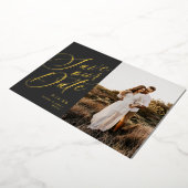Kalligrafie Script Save the Date Foto Gold Foil I Folieneinladung (Gedreht)