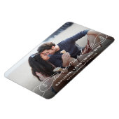 Kalligrafie Script Save the Date Foto Magnetic Magnet (Linke Seite)