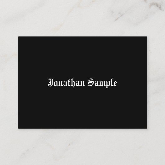 Kalligrafie Script Schwarz-weiß Schlichte Vintage Visitenkarte (Vorderseite)