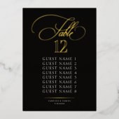 Kalligrafie-Script-Sitzkarte Folieneinladung (Vorderseite)