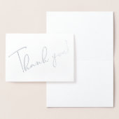 Kalligrafie Script Vielen Dank Hinweis Silber Folienkarte (Anzeige)