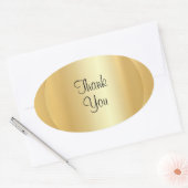 Kalligrafie Script Vielen Dank Imitate Gold Elegan Ovaler Aufkleber (Umschlag)