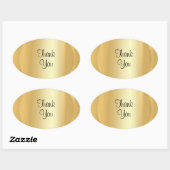 Kalligrafie Script Vielen Dank Imitate Gold Elegan Ovaler Aufkleber (Blatt)