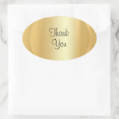 Kalligrafie Script Vielen Dank Imitate Gold Elegan Ovaler Aufkleber (Tasche)